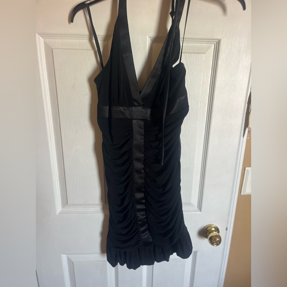 Cache - Elegant Black Ruched Dress